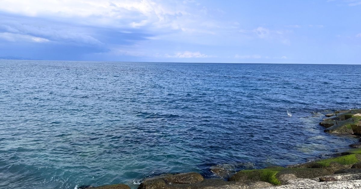小田原散歩で訪れた御幸の浜から眺める海の景色